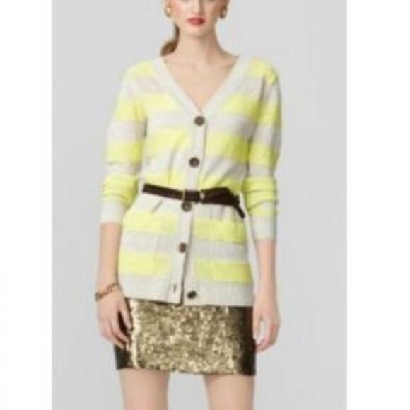 NWT Milly  Stripe Linen Knit Long Cardigan Size M - Picture 4 of 4